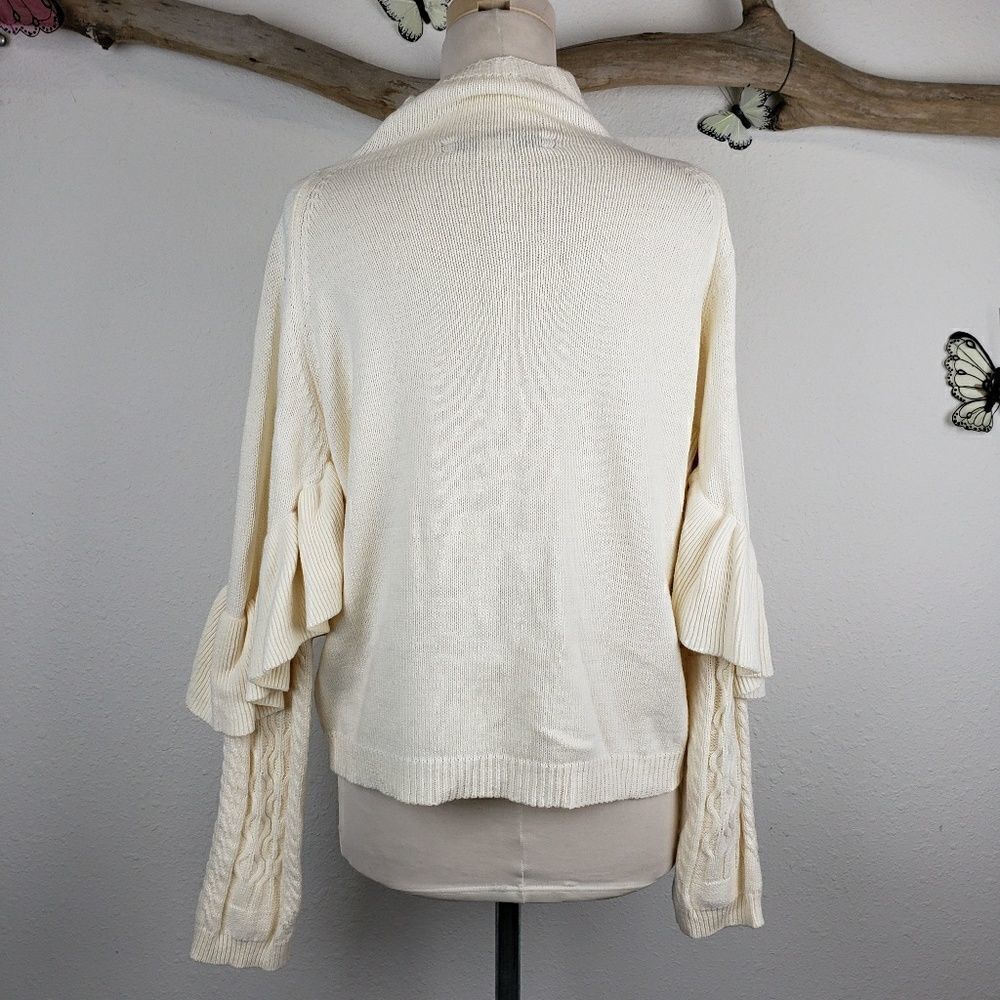 Projectnaadam Cream Multi Texture Ruffle Sweater - image 5